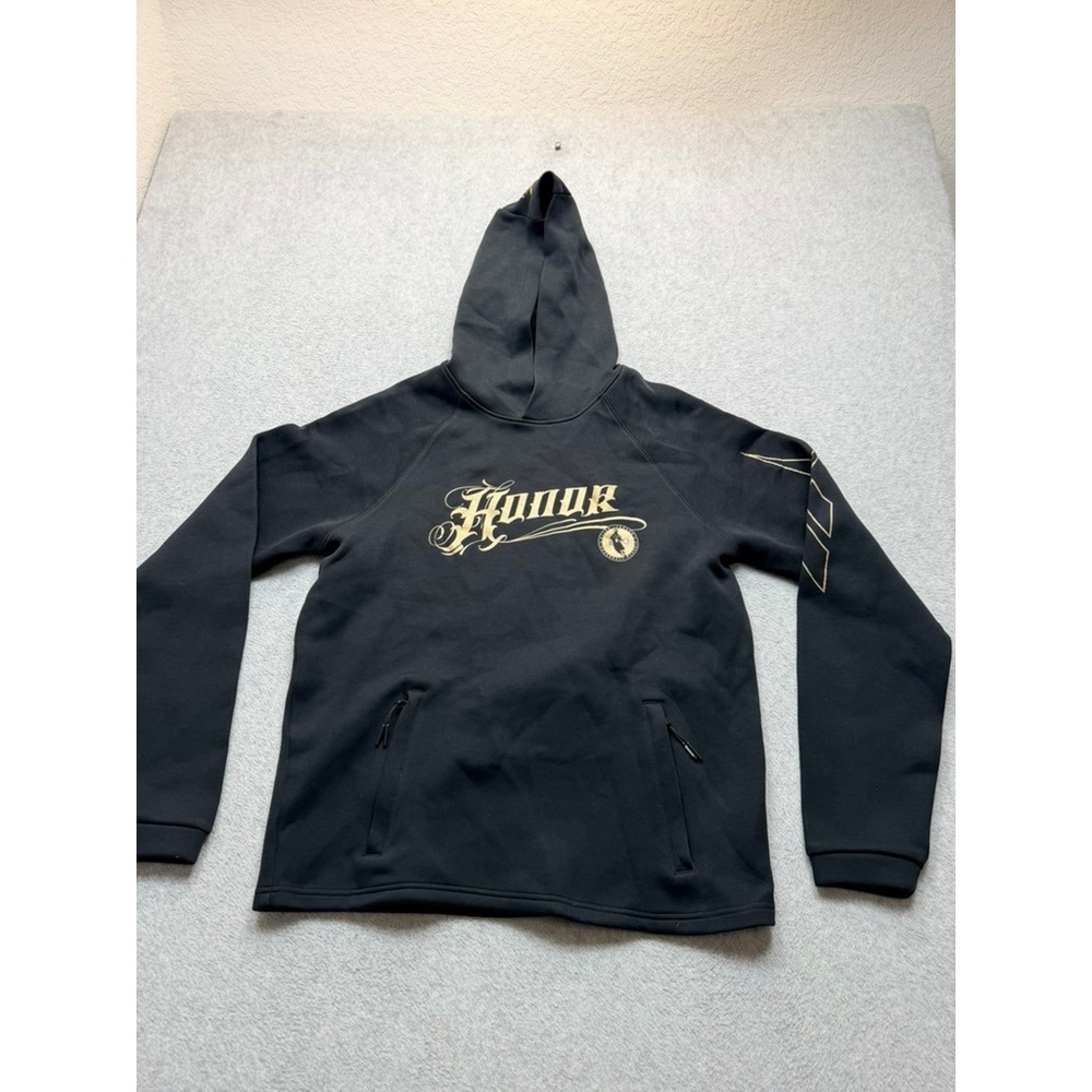 Reebok Allen Iverson Roundball Classic Honor Hoodie Mens Black Gold Sweatshirt L